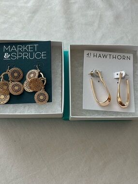 2 pair of gold earrings from Stitch Fix